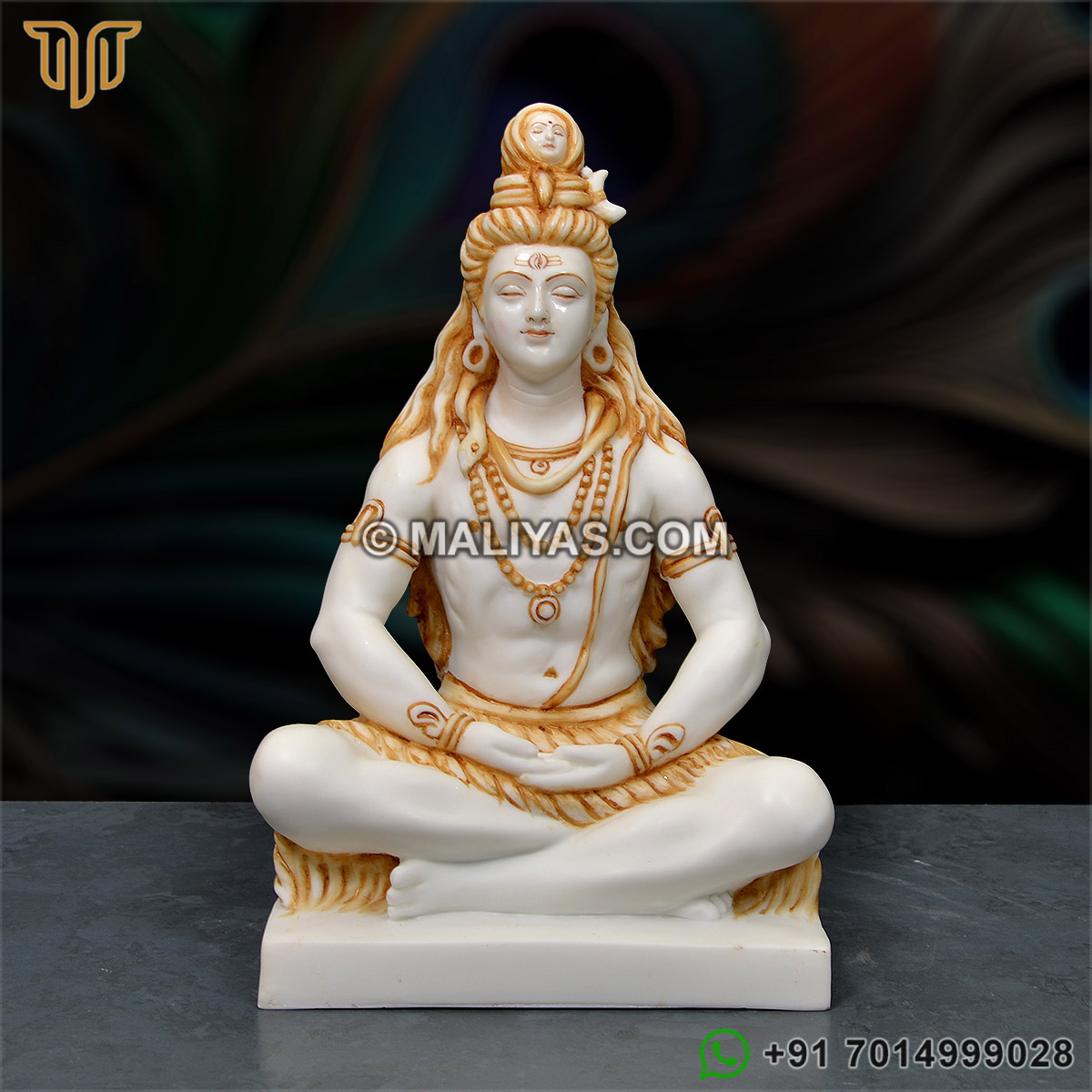 Artificial Marble Meditation Lord Shiva Statue