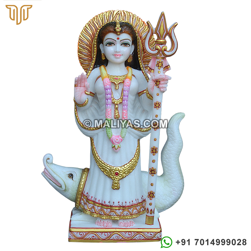 Hand carved marble Khodiyar Maa Statue for temple
