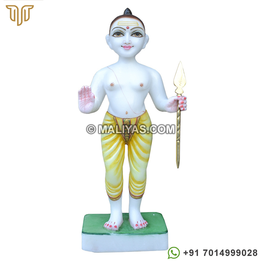 Kartikeya Statue from White makrana Marble