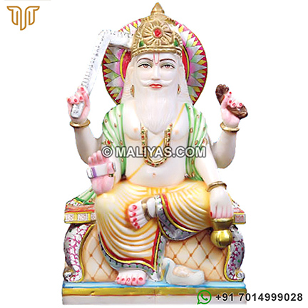 Vishwakarma Statue from White Marble