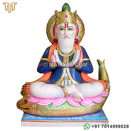 White Marble Jhulelal Statue