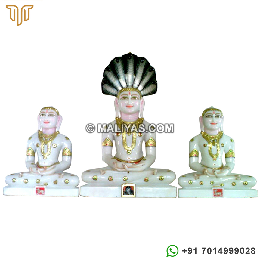 White Marble Mahavir Jain Statue