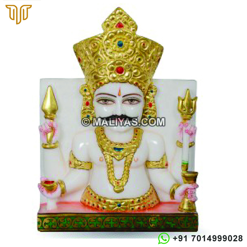 White Marble Nakoda Bhairav Moorti Idol