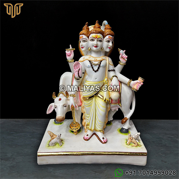 Artificial Marble Dattatreya Statue 
