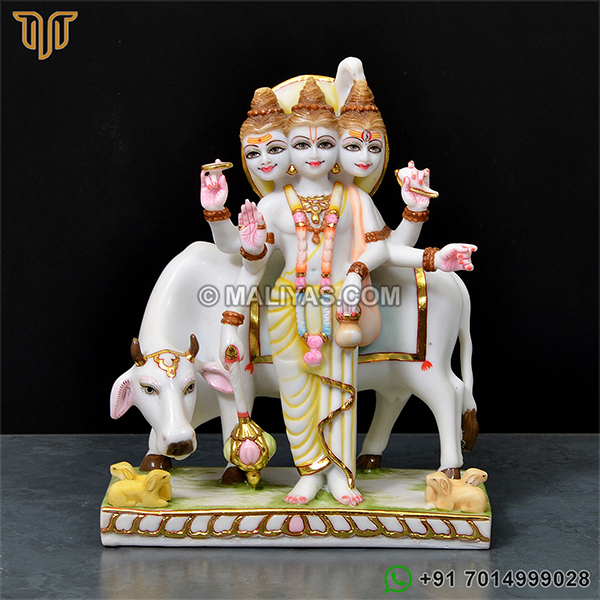 Artificial Marble Dattatreya Statue