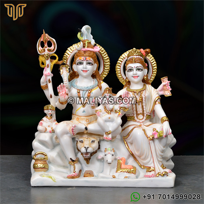 Artificial Marble Shiv Parivar Statue