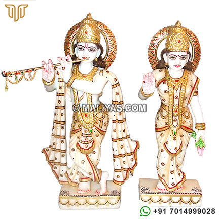 Beautiful Radha Krishna Pair from Marble