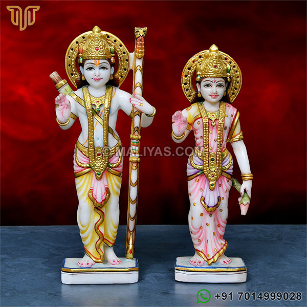 Beautiful Ram Sita Statue from White Marble