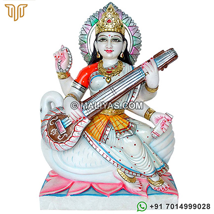 Beautiful Saraswati murti from White Marble