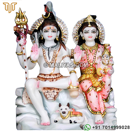 Beautiful Shankar Parvati Statue from Marble