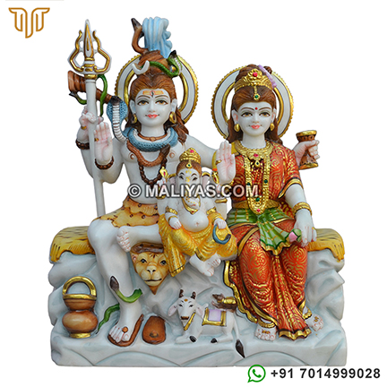 Beautiful Shankar Parvati Statue from Marble