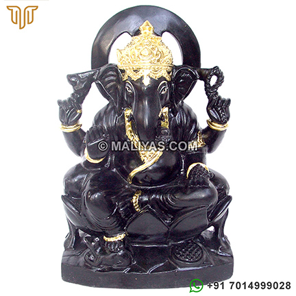 Black Marble Ganesh Statue