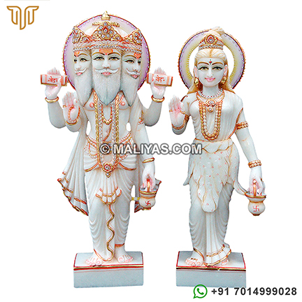 Brahma Ji with laxmi ji Idol