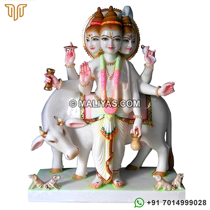 Classic Dattatreya Statue made of Marble