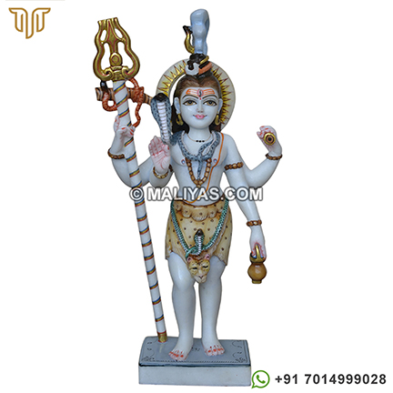 Colourful Lord Shiva Murties made in marble