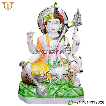 Combined Marble Shiva and Vishnu statue