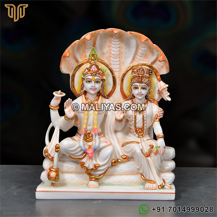 Cultured Marble Lakshmi Narayana Statue