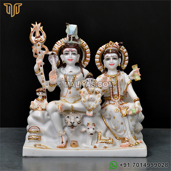Cultured Marble Shiv Parivar Statue
