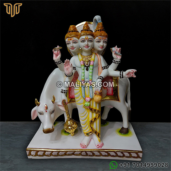 Cultured marble Dattatreya Murti