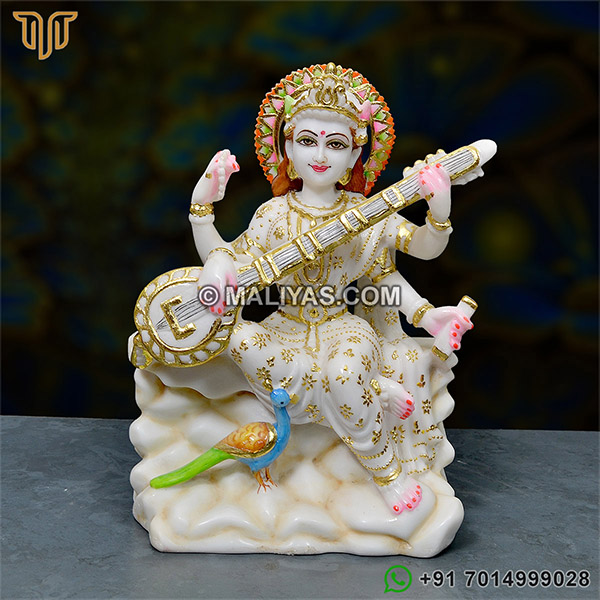 Cultured marble Saraswati Murti
