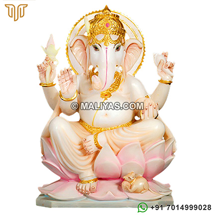Ganesh Statue from Spotless White Marble