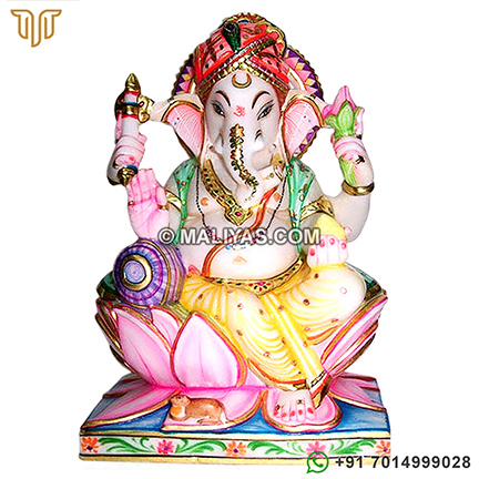 Ganesh Statue from White makrana Marble