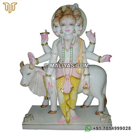 God Dattatreya Marble Statue