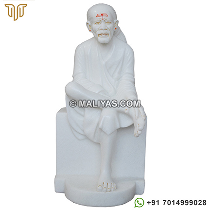 Hand carved marble Sai Baba Statue