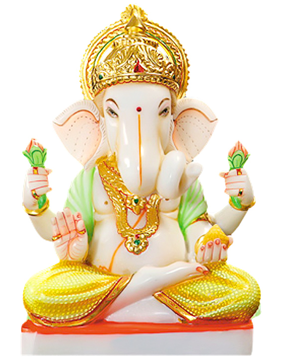 Indian marble Ganesh statue carved in stone