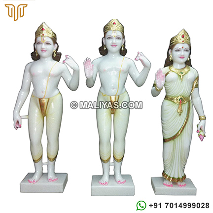 Iskcon White Marble Ram Laxman Sita statue