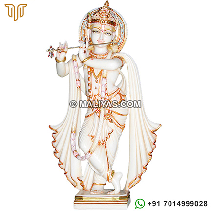 Krishna Statue from White makrana Marble