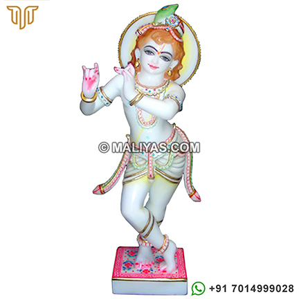 Krishna Statue from makrana White Marble