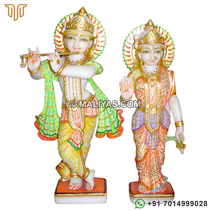 Krishna playing Flute and Radha along with him