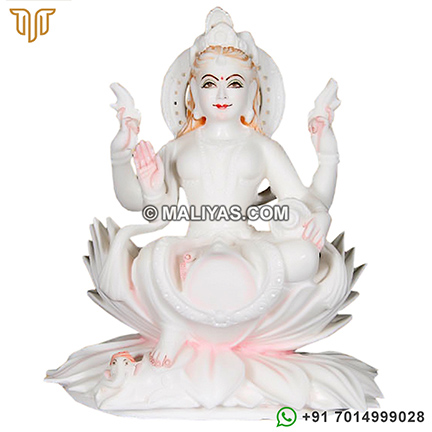 Laxmi Statue Seated on lotus flower