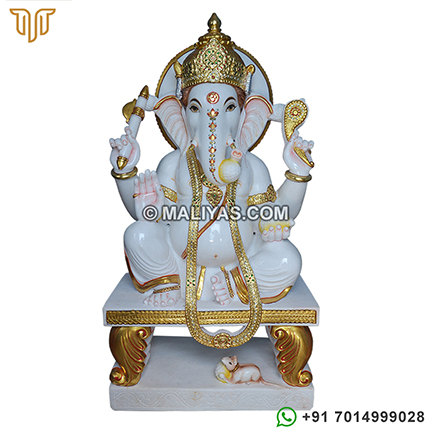 Lord Marble Ganesh Ji Murti