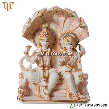 Lord Vishnu Laxmi statue from Marble Stone