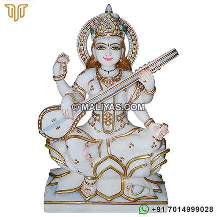 Maa Saraswati Colored Statue Manufacturer