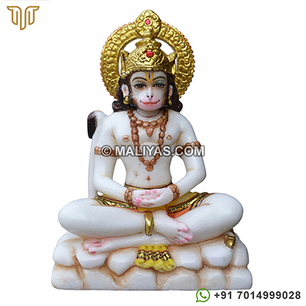 Marble Abhaya Hanuman Statue
