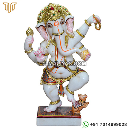 Marble Dancing Ganesha Statue