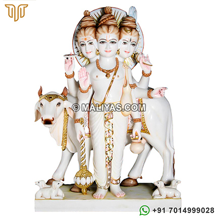 Marble Dattatreya statue
