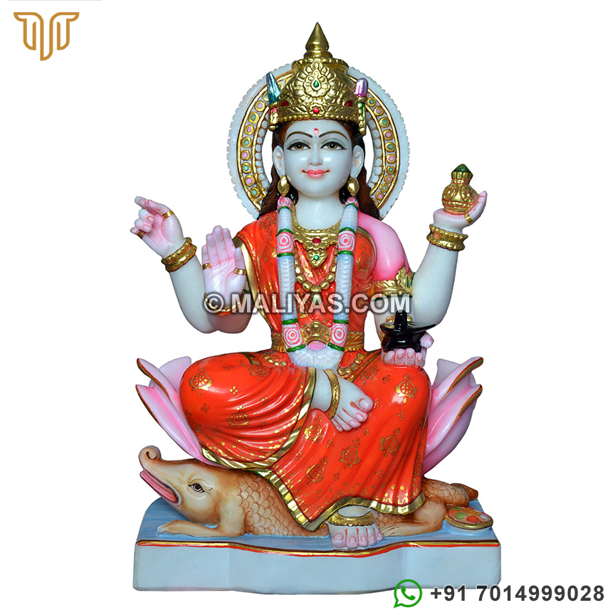 Marble Ganga Mata Statue