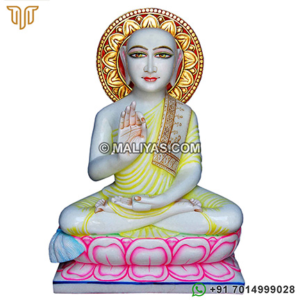 Marble Gautam Swami Statue