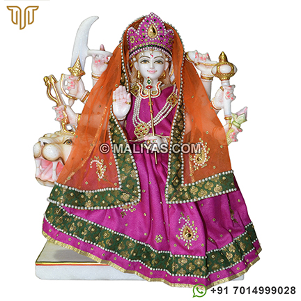Marble Goddess Durga Statue for temple