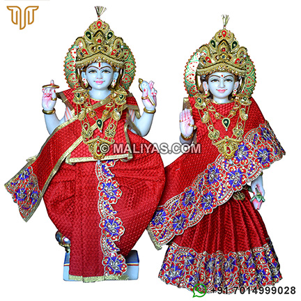 Marble Iskcon Statues of Lord Laxmi Narayan