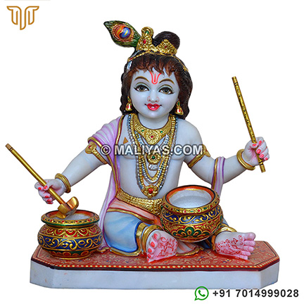 Marble Laddu Gopal statue