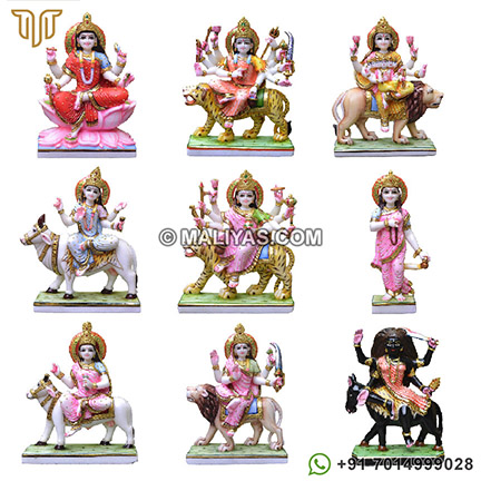 Marble Nav Durga Statue