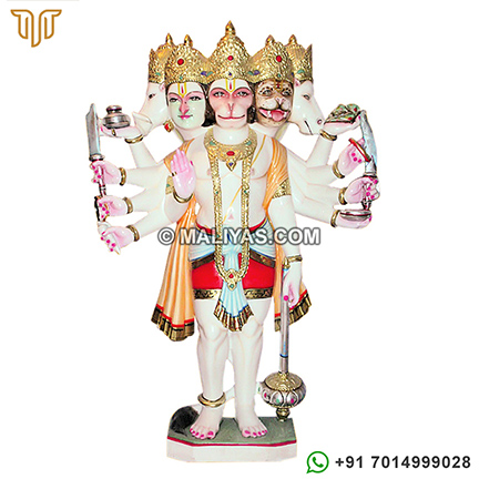 Marble Panchmukhi Hanuman Statue