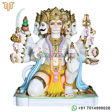 Marble Panchmukhi Hanuman Statue