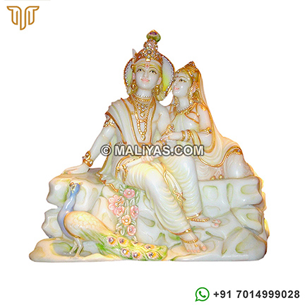 Marble Radha Krishna carved from makrana