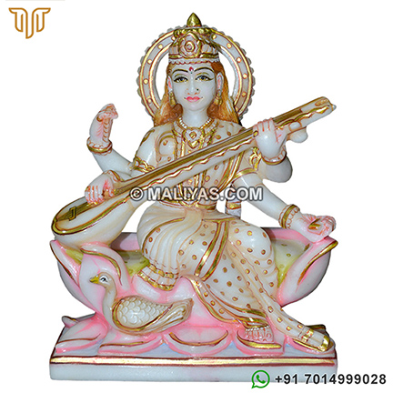 Marble Saraswati maa Statue